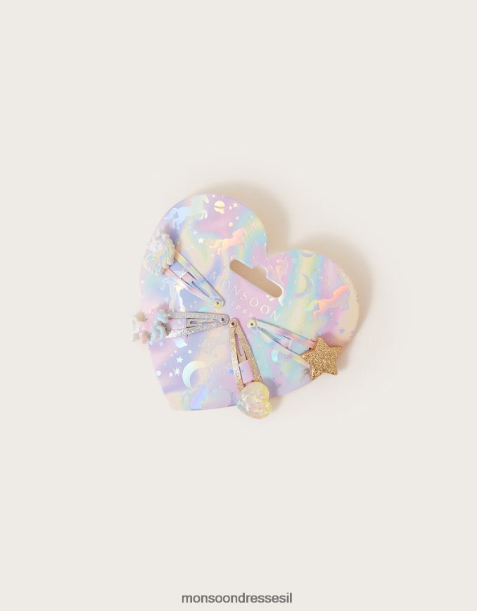 אבזר Monsoon קליפס שיער חד קרן ערפילי חבילה 4 מְעוּדָן ילדה HTJ0TZ2471