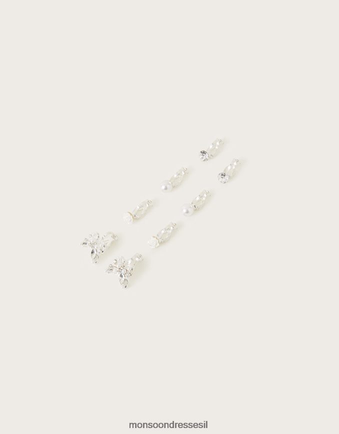 אבזר Monsoon עגילי קליפס לשושבינה מארז 4 מסוגנן ילדה HTJ0TZ2745