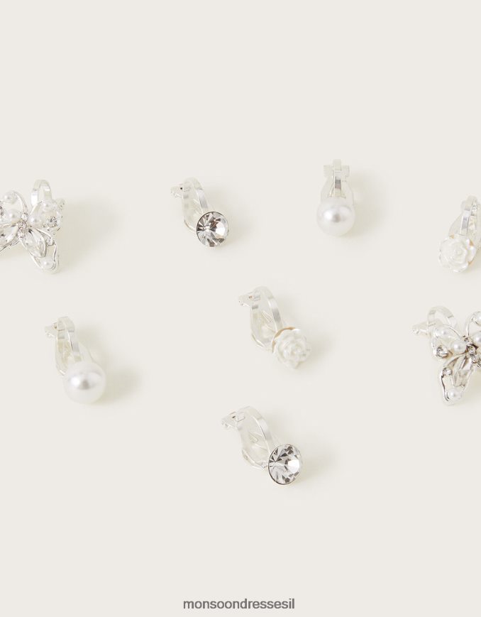 אבזר Monsoon עגילי קליפס לשושבינה מארז 4 מסוגנן ילדה HTJ0TZ2745