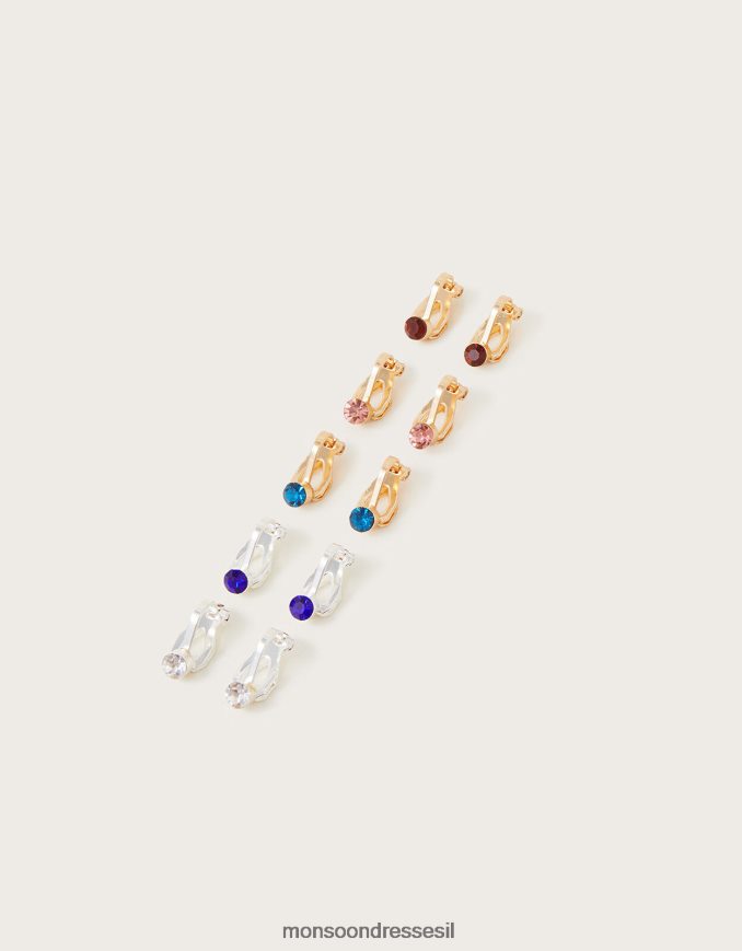 אבזר Monsoon עגילי קליפס תכשיט 5 מארז מסוגנן ילדה HTJ0TZ1623