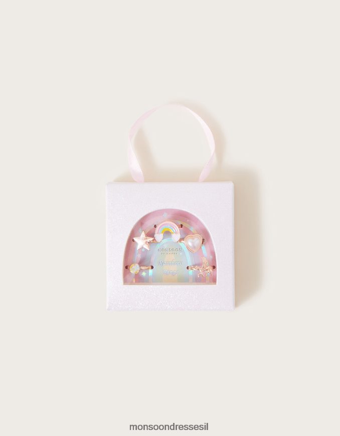 אבזר Monsoon טבעות קשת בענן 5 מארז אופנה ילדה HTJ0TZ1672