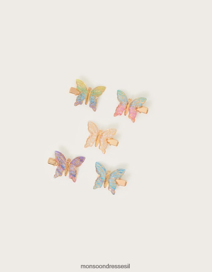 אבזר Monsoon אטבי פרפר קשת בענן 5 חבילה מסוגנן ילדה HTJ0TZ2584