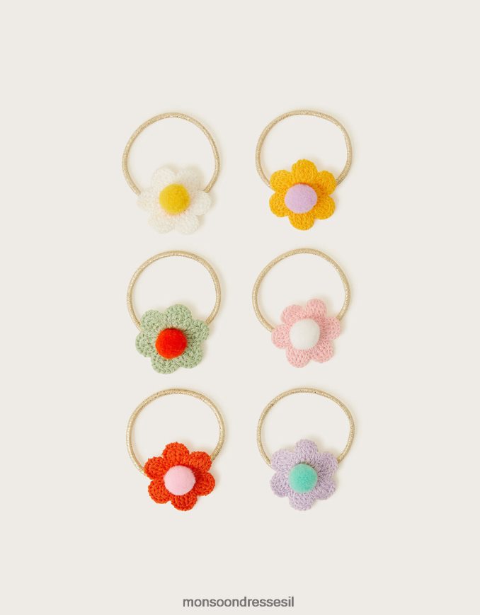 אבזר Monsoon להקות שיער לשיער סרוגות פונפון 6 חבילות חַם ילדה HTJ0TZ2569