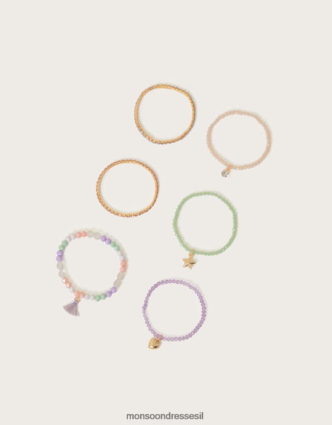 אבזר Monsoon צמידי חרוזים בוהמיינים מארז 6 אופנה ילדה HTJ0TZ2585