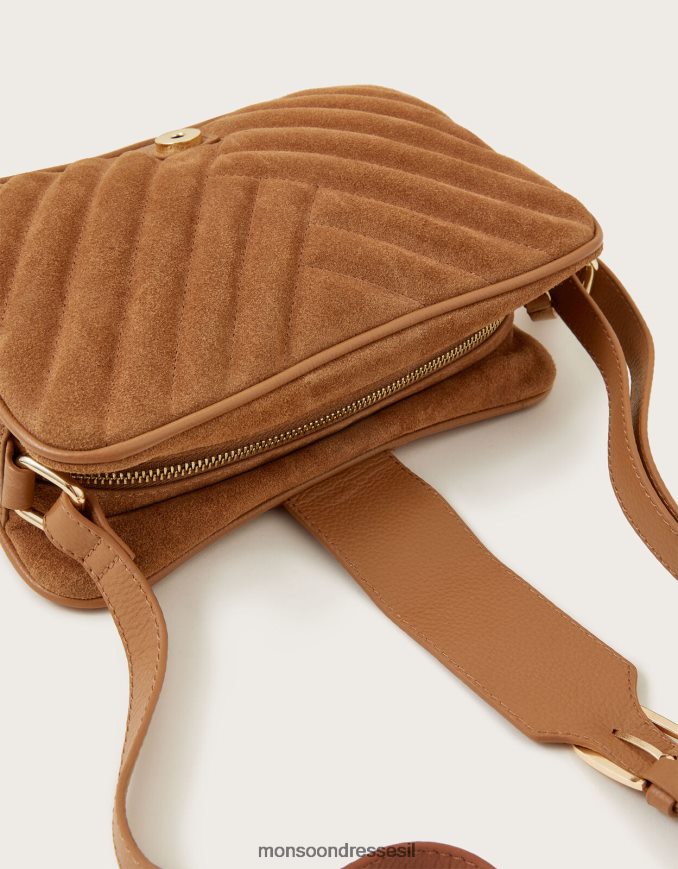 אבזר Monsoon תיק קרוס בודי משובץ עור משנות ה-70 מסוגנן נשים HTJ0TZ1352