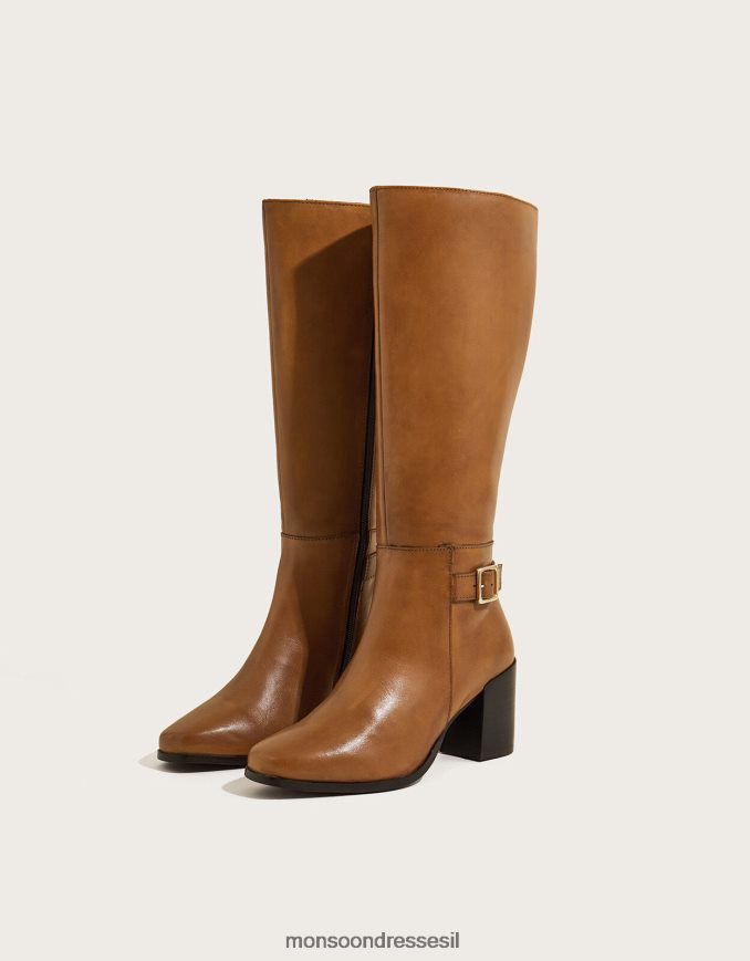 הַנעָלָה Monsoon מגפי עור ארוכים משנות ה-70 לְהִשְׁתַזֵף נשים HTJ0TZ1504