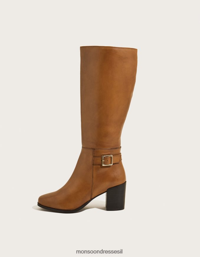 הַנעָלָה Monsoon מגפי עור ארוכים משנות ה-70 לְהִשְׁתַזֵף נשים HTJ0TZ1504