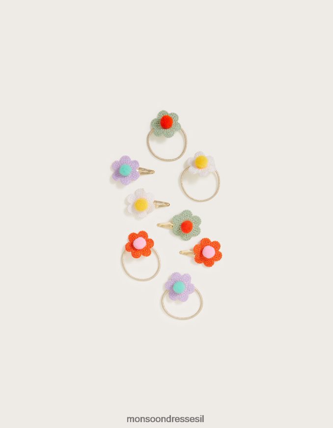 אבזר Monsoon אביזר שיער פרח סרוג 8 מארז מסוגנן ילדה HTJ0TZ2581