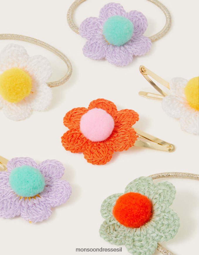 אבזר Monsoon אביזר שיער פרח סרוג 8 מארז מסוגנן ילדה HTJ0TZ2581