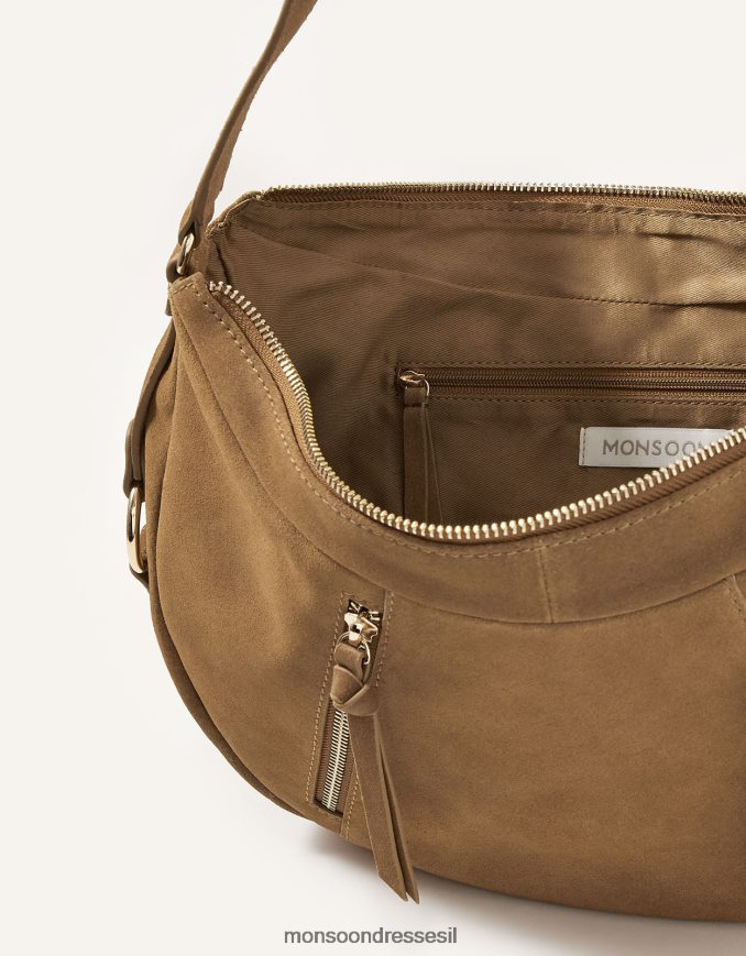 אבזר Monsoon תיק כתף זמש עם זיפ של Dana מְעוּדָן נשים HTJ0TZ1447