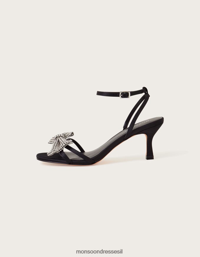 הַנעָלָה Monsoon נעלי עקב חתלתול קשת Diamonde שָׁחוֹר נשים HTJ0TZ1460