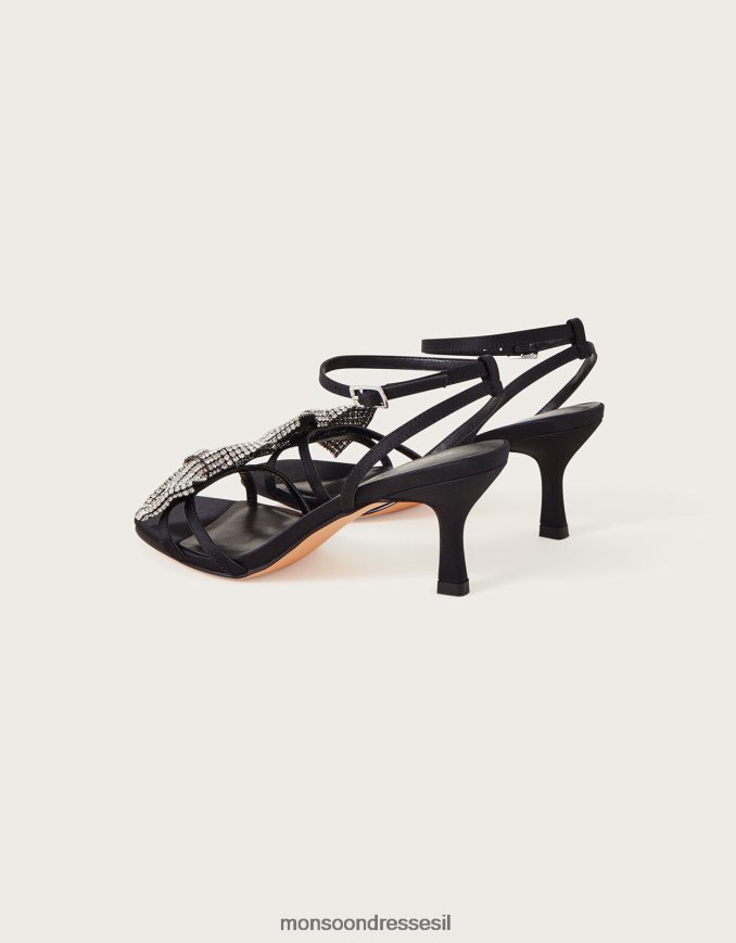 הַנעָלָה Monsoon נעלי עקב חתלתול קשת Diamonde שָׁחוֹר נשים HTJ0TZ1460