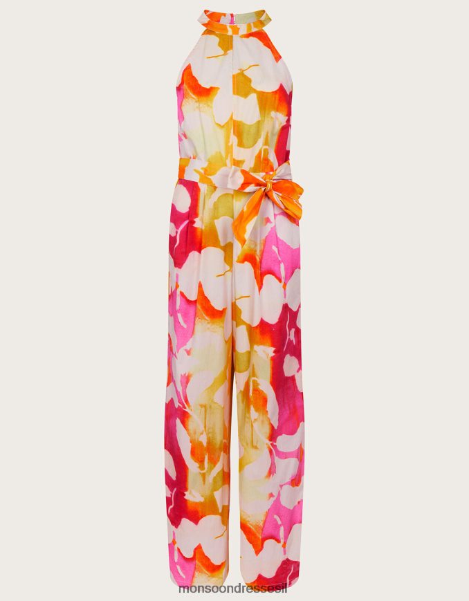 הַלבָּשָׁה Monsoon סרבל הדפס מופשט של Elaxi וָרוֹד נשים HTJ0TZ719