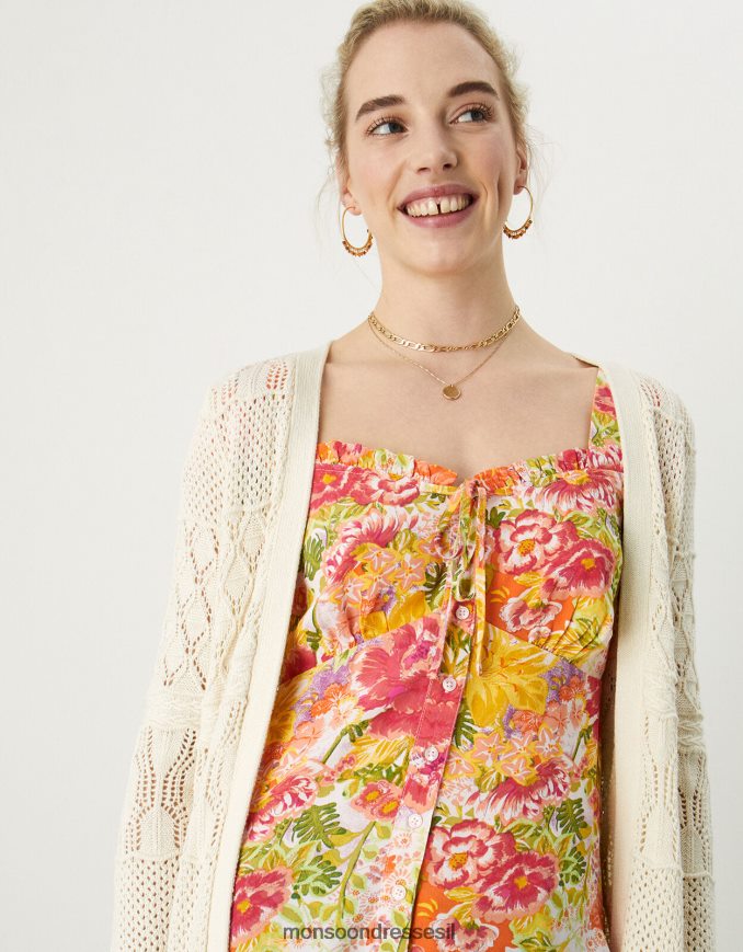 הַלבָּשָׁה Monsoon קרדיגן ארוך עם תפר קרושה שֶׁנהָב נשים HTJ0TZ1003