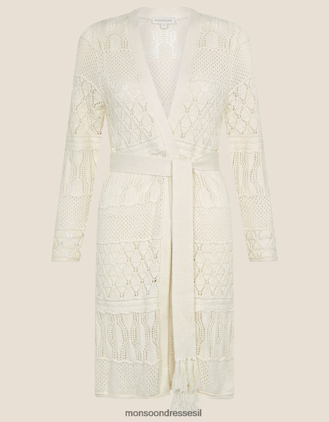 הַלבָּשָׁה Monsoon קרדיגן ארוך עם תפר קרושה שֶׁנהָב נשים HTJ0TZ1003