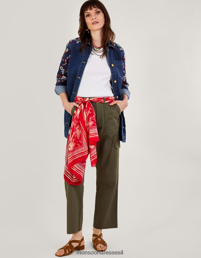 הַלבָּשָׁה Monsoon ז'קט ג'ינס ארוך רקום מינדי כחול (כחול ג'ינס) נשים HTJ0TZ1004