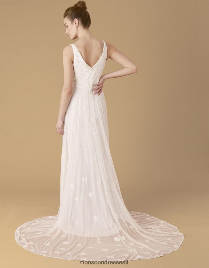 הַלבָּשָׁה Monsoon שמלת כלה פרחונית עם חרוזים של קייט שֶׁנהָב נשים HTJ0TZ1010