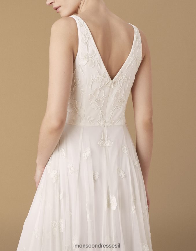 הַלבָּשָׁה Monsoon שמלת כלה פרחונית עם חרוזים של קייט שֶׁנהָב נשים HTJ0TZ1010