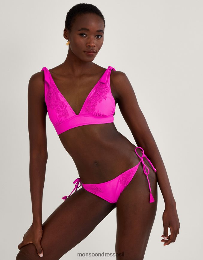 הַלבָּשָׁה Monsoon חולצת ביקיני עם עיטור תחרה עם פוליאסטר ממוחזר וָרוֹד נשים HTJ0TZ1015