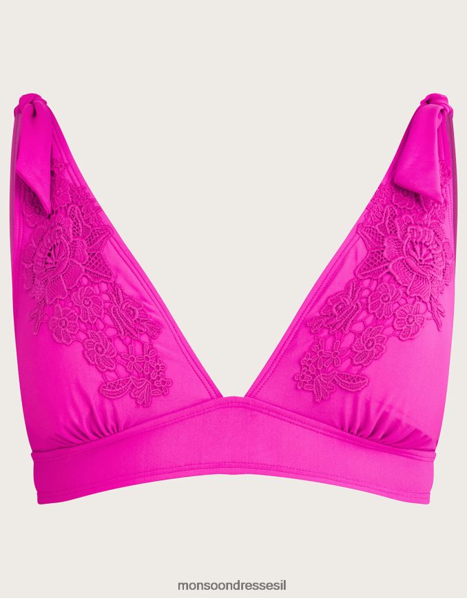 הַלבָּשָׁה Monsoon חולצת ביקיני עם עיטור תחרה עם פוליאסטר ממוחזר וָרוֹד נשים HTJ0TZ1015