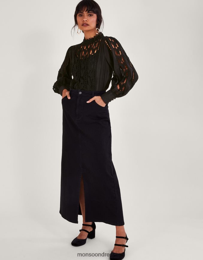 הַלבָּשָׁה Monsoon חולצת פרפר לולה שָׁחוֹר נשים HTJ0TZ101