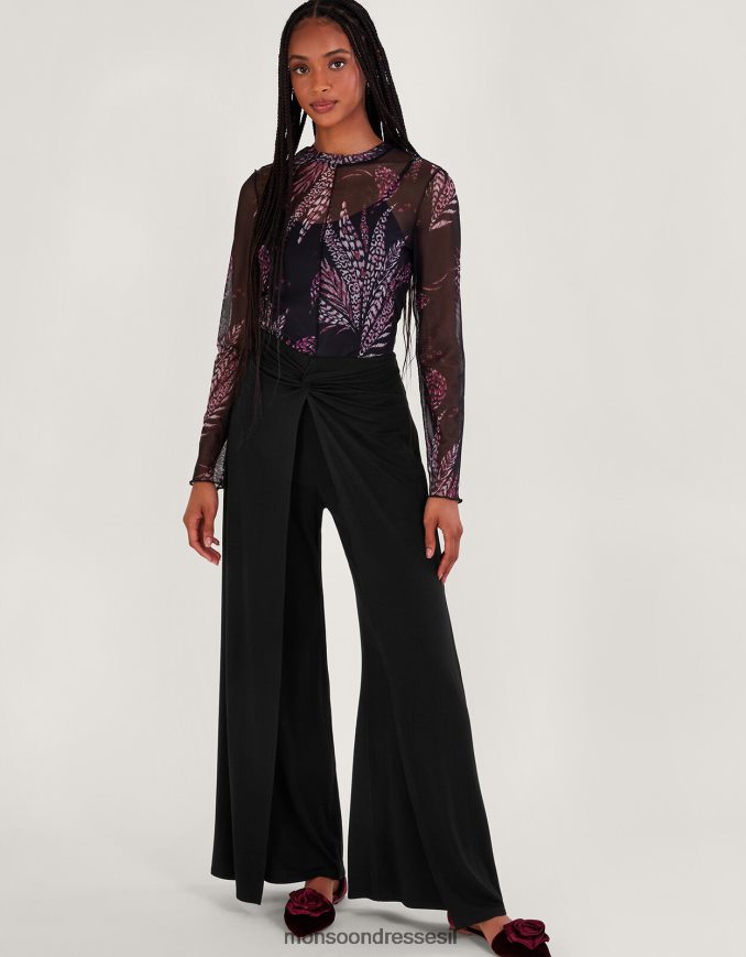 הַלבָּשָׁה Monsoon לעטוף מכנסיים שָׁחוֹר נשים HTJ0TZ102