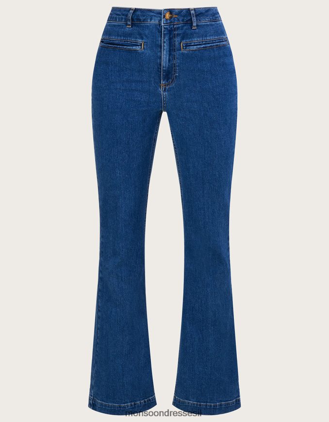 הַלבָּשָׁה Monsoon מכנסי ג'ינס מתרחבים עם כותנה בת קיימא כחול (כחול ג'ינס) נשים HTJ0TZ1029