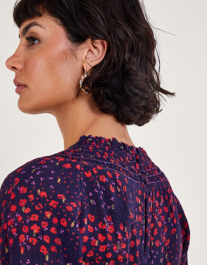 הַלבָּשָׁה Monsoon טופ ספוט מתכתי כחול (צי) נשים HTJ0TZ104