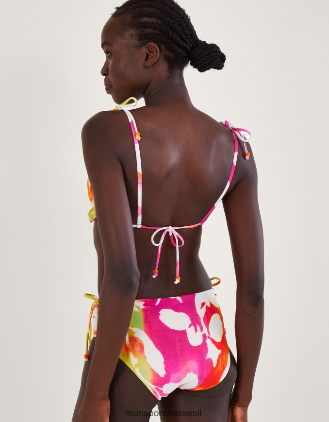 הַלבָּשָׁה Monsoon תחתוני ביקיני מרופטים בהדפס אבסטרקטי עם פוליאסטר ממוחזר וָרוֹד נשים HTJ0TZ1053