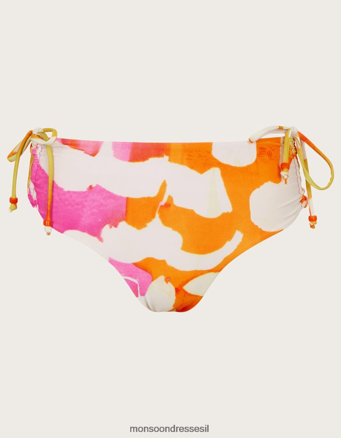 הַלבָּשָׁה Monsoon תחתוני ביקיני מרופטים בהדפס אבסטרקטי עם פוליאסטר ממוחזר וָרוֹד נשים HTJ0TZ1053