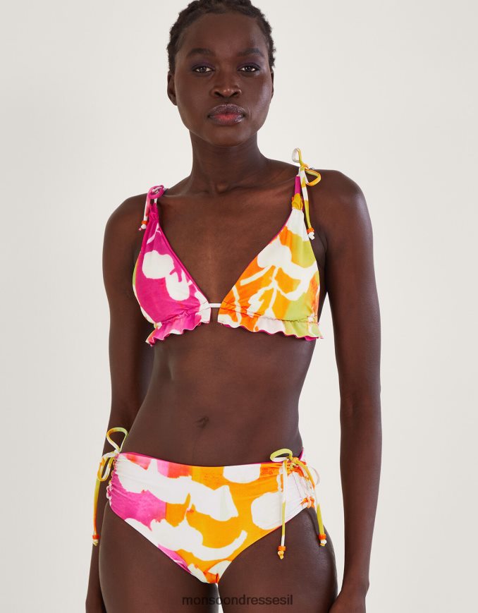 הַלבָּשָׁה Monsoon חולצת ביקיני סלסול עם הדפס אבסטרקטי עם פוליאסטר ממוחזר וָרוֹד נשים HTJ0TZ1054