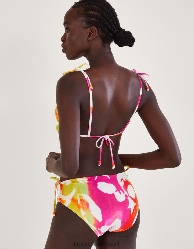 הַלבָּשָׁה Monsoon חולצת ביקיני סלסול עם הדפס אבסטרקטי עם פוליאסטר ממוחזר וָרוֹד נשים HTJ0TZ1054