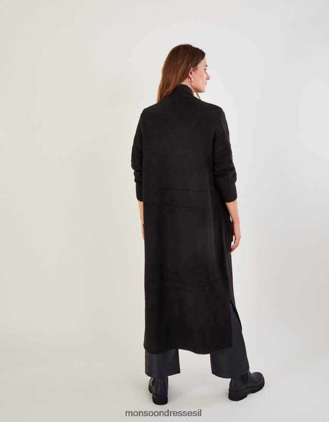 הַלבָּשָׁה Monsoon קרדיגן כיס ארוך עם פוליאסטר ממוחזר שָׁחוֹר נשים HTJ0TZ1069