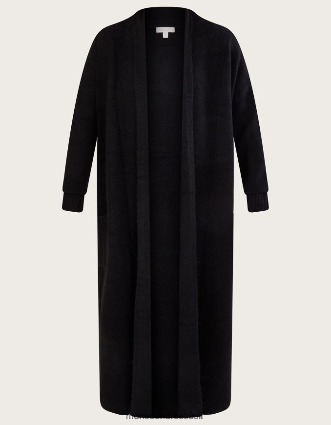 הַלבָּשָׁה Monsoon קרדיגן כיס ארוך עם פוליאסטר ממוחזר שָׁחוֹר נשים HTJ0TZ1069