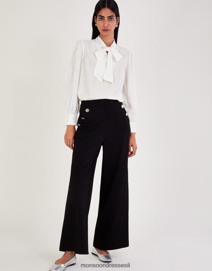 הַלבָּשָׁה Monsoon חולצת פולי כוס קשת שֶׁנהָב נשים HTJ0TZ106