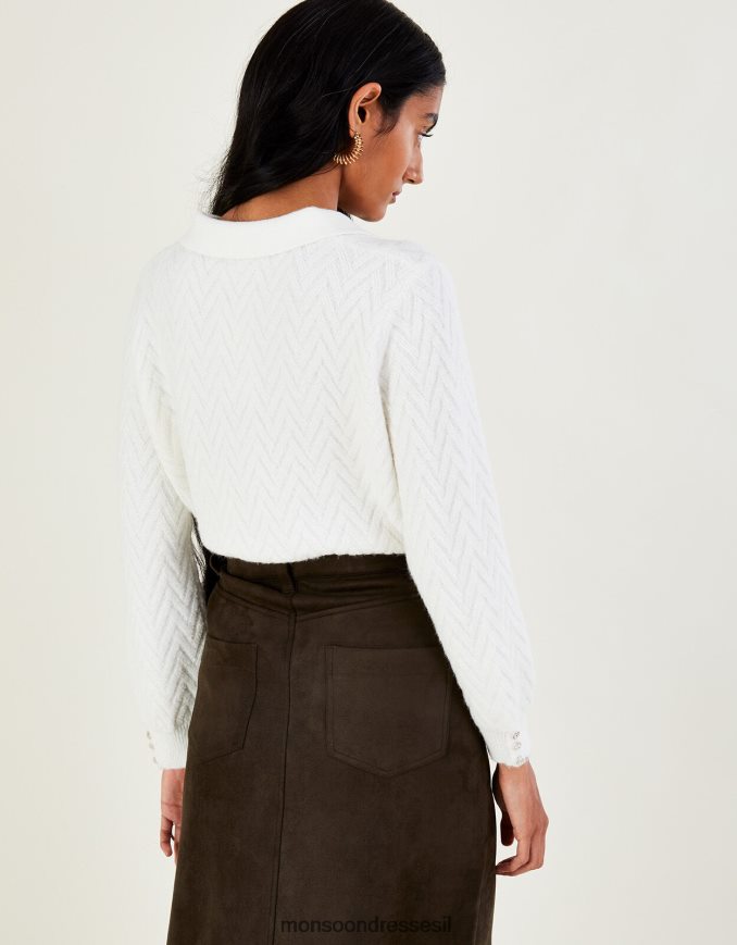 הַלבָּשָׁה Monsoon מגשר סריג כבל צווארון עם פוליאסטר ממוחזר שֶׁנהָב נשים HTJ0TZ1075