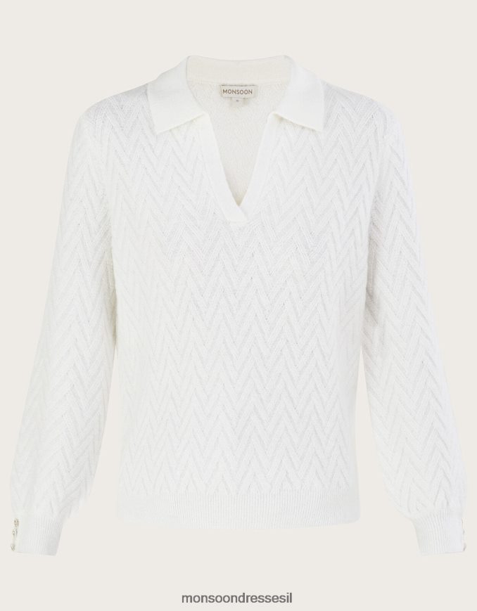 הַלבָּשָׁה Monsoon מגשר סריג כבל צווארון עם פוליאסטר ממוחזר שֶׁנהָב נשים HTJ0TZ1075