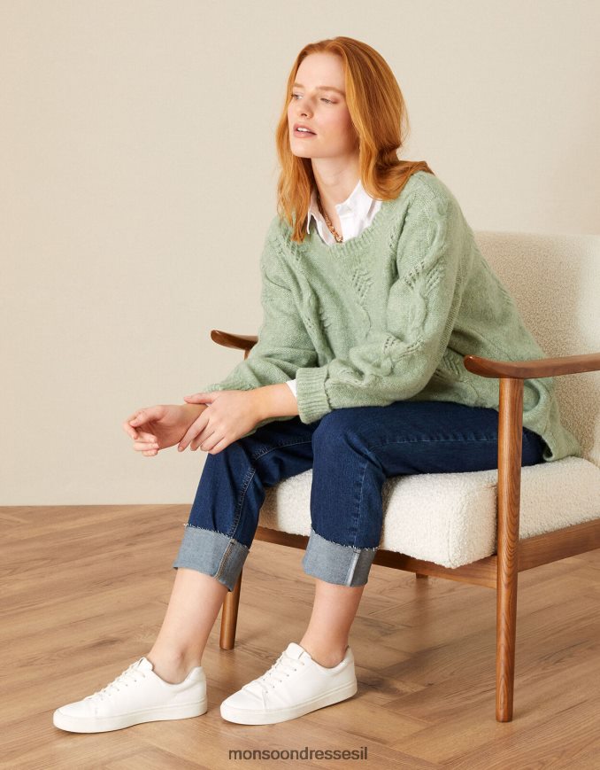 הַלבָּשָׁה Monsoon ג'ינס דנים עם שרוול עמוק כחול (כחול ג'ינס) נשים HTJ0TZ1085