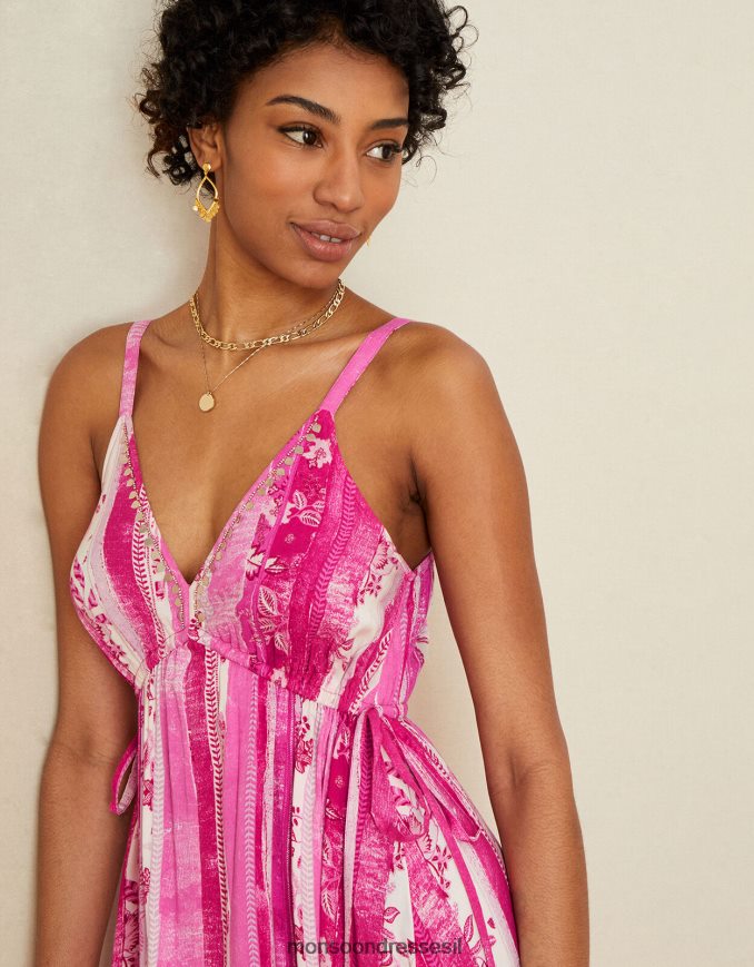 הַלבָּשָׁה Monsoon שמלת קאמי רבת ​​פסים בשכבת אקוורו וָרוֹד נשים HTJ0TZ1091