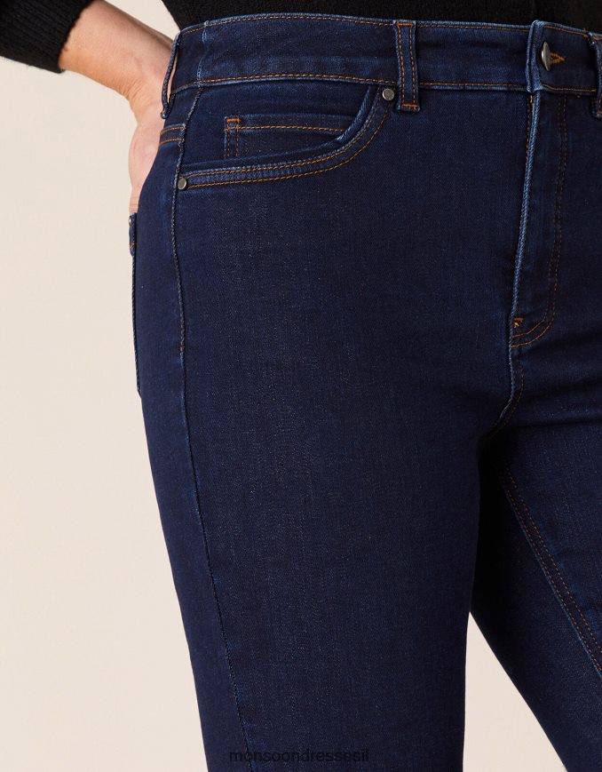 הַלבָּשָׁה Monsoon ג'ינס סקיני באורך קצר של איריס כחול (כחול שחור) נשים HTJ0TZ1097