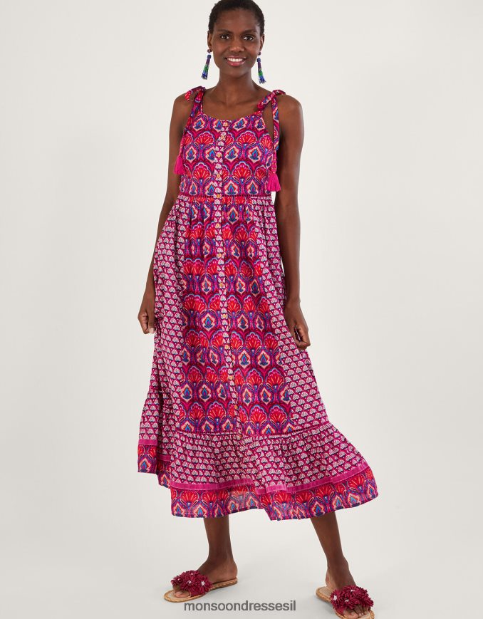 הַלבָּשָׁה Monsoon שמלה עם הדפס מאוורר של אוקטביה וָרוֹד נשים HTJ0TZ109