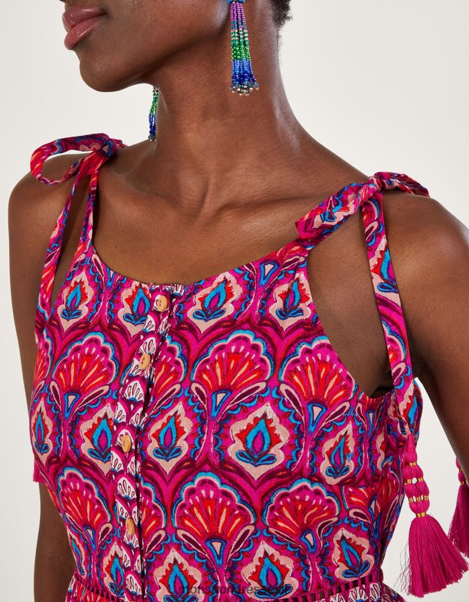 הַלבָּשָׁה Monsoon שמלה עם הדפס מאוורר של אוקטביה וָרוֹד נשים HTJ0TZ109