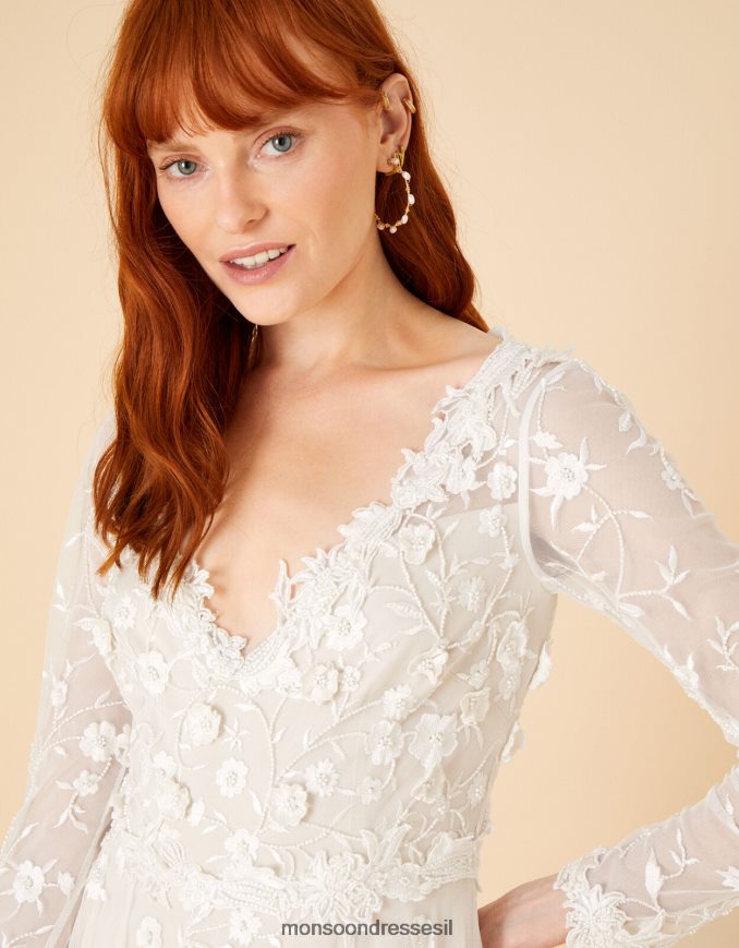 הַלבָּשָׁה Monsoon שמלת מקסי כלה מעוטרת לתבוע שֶׁנהָב נשים HTJ0TZ1116