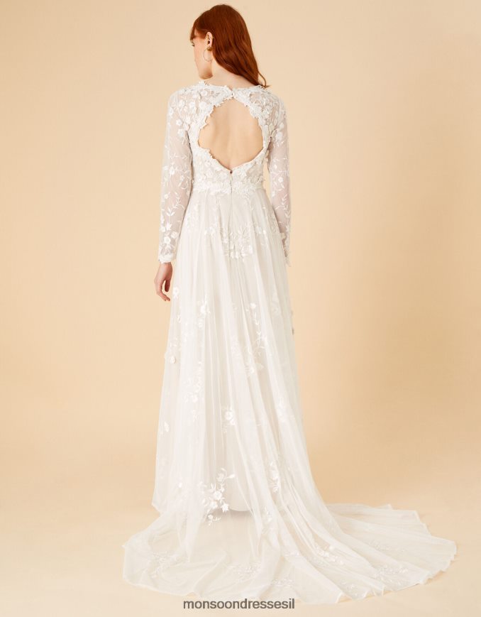 הַלבָּשָׁה Monsoon שמלת מקסי כלה מעוטרת לתבוע שֶׁנהָב נשים HTJ0TZ1116