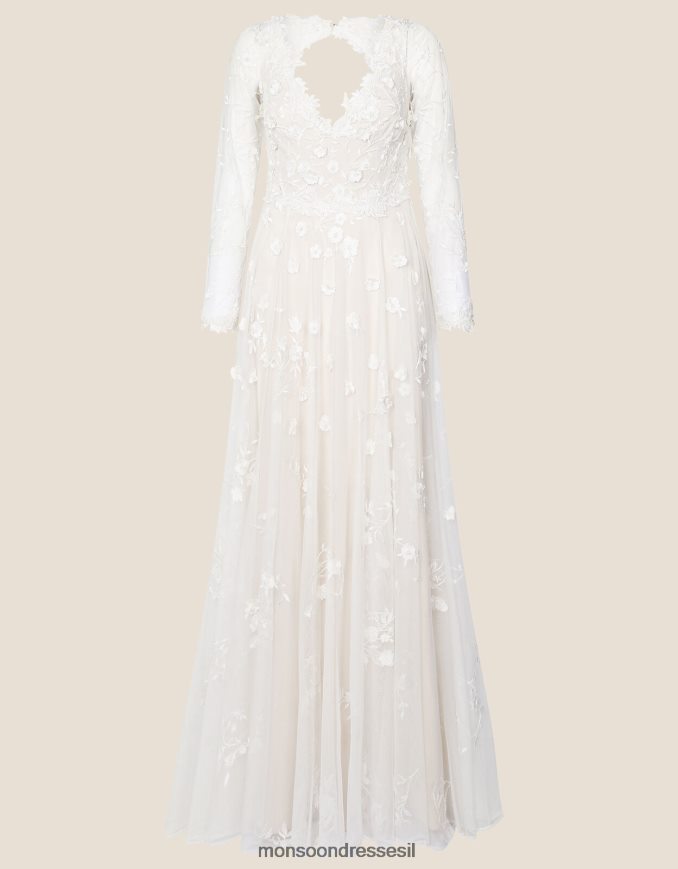 הַלבָּשָׁה Monsoon שמלת מקסי כלה מעוטרת לתבוע שֶׁנהָב נשים HTJ0TZ1116