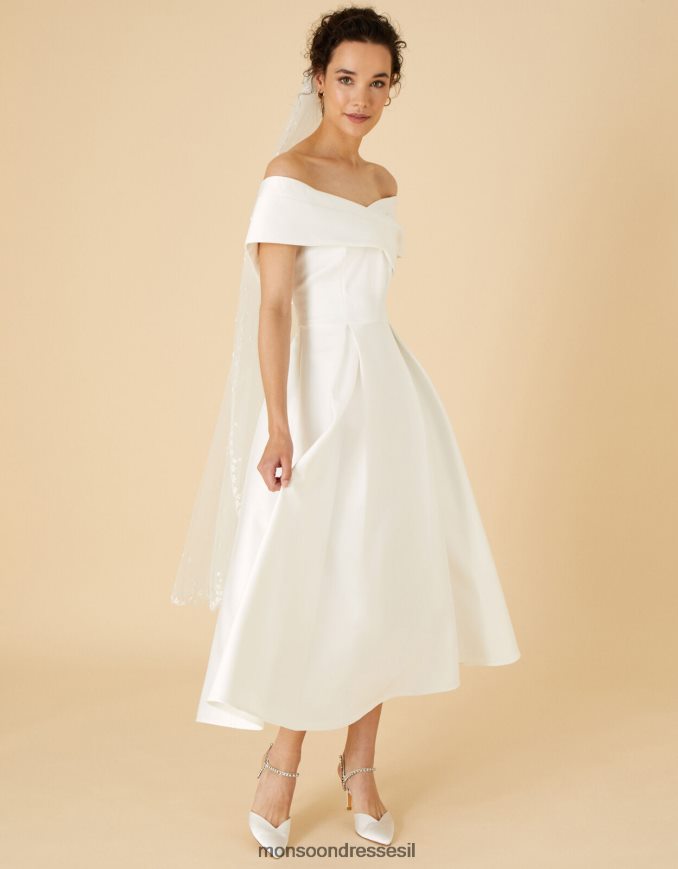 הַלבָּשָׁה Monsoon שמלת מידי כלה מירנדה בארדו שֶׁנהָב נשים HTJ0TZ1126