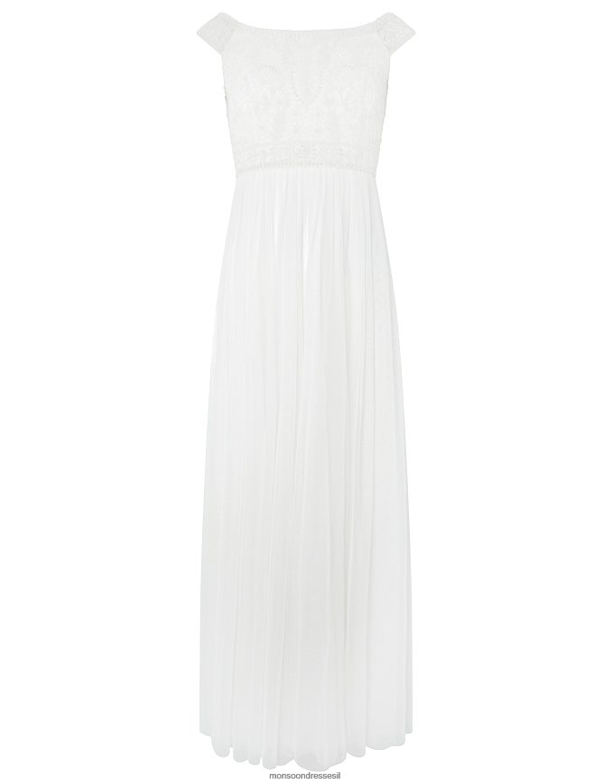 הַלבָּשָׁה Monsoon שמלת כלה ברדו מעוטרת באמלין שֶׁנהָב נשים HTJ0TZ1130