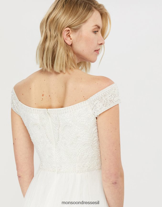 הַלבָּשָׁה Monsoon שמלת כלה ברדו מעוטרת באמלין שֶׁנהָב נשים HTJ0TZ1130