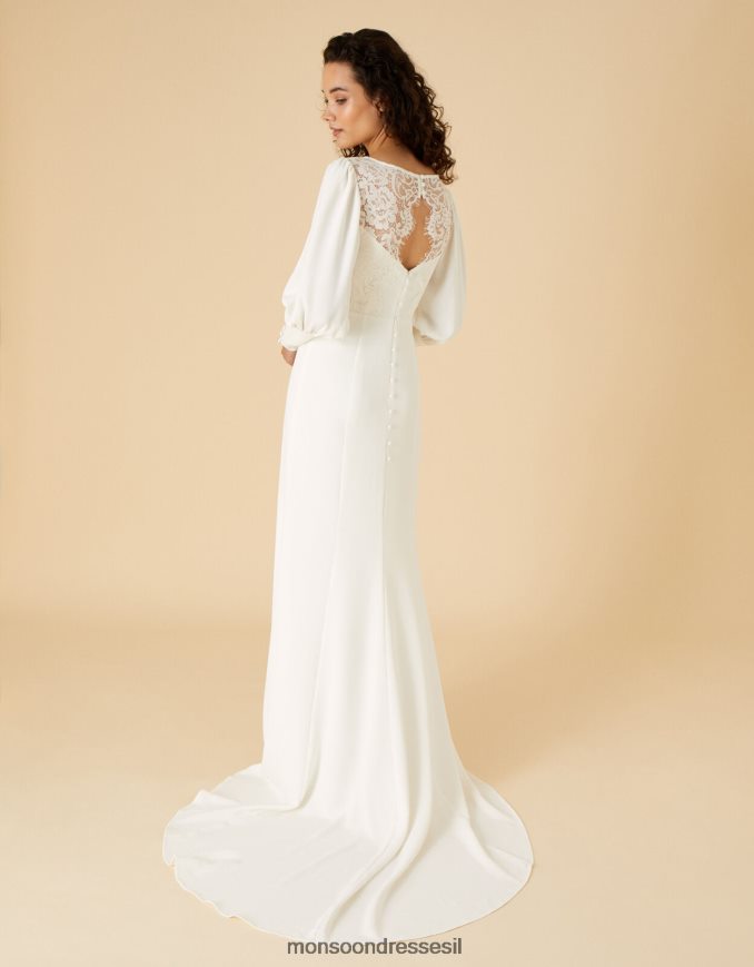 הַלבָּשָׁה Monsoon שמלת מקסי כלה עם שרוול כפתור של בריאנה שֶׁנהָב נשים HTJ0TZ1149