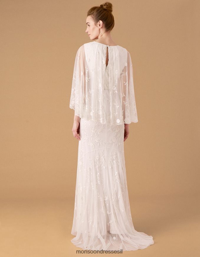 הַלבָּשָׁה Monsoon שמלת כלה שכמייה פרחונית של זואי שֶׁנהָב נשים HTJ0TZ1150